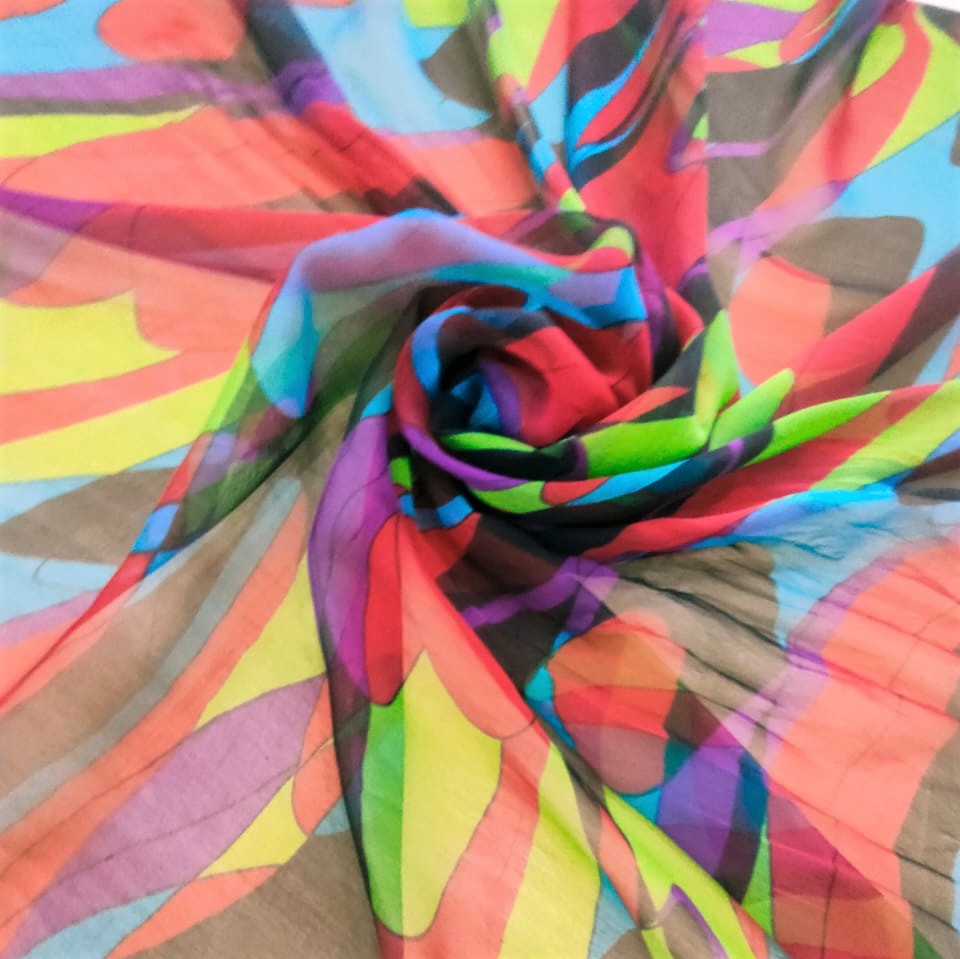 Print On Silk Georgette