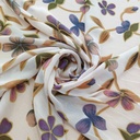 White Base Floral Print On Georgette