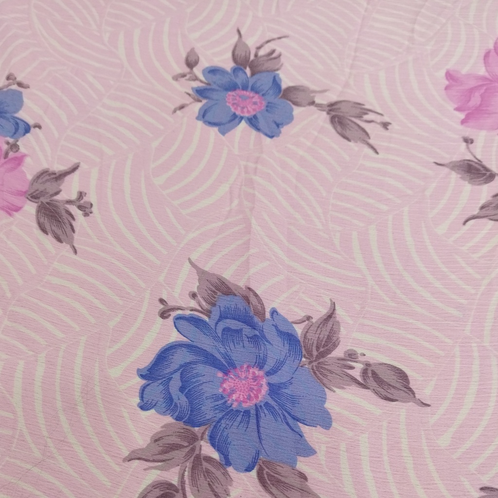 Light Pink & Blue Floral Print On Georgette