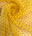 Madonna Organza Dyed Fabric (Two tone)(Red on Yellow 22)