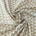 White Cotton Gold Geometry Print Woven Fabric
