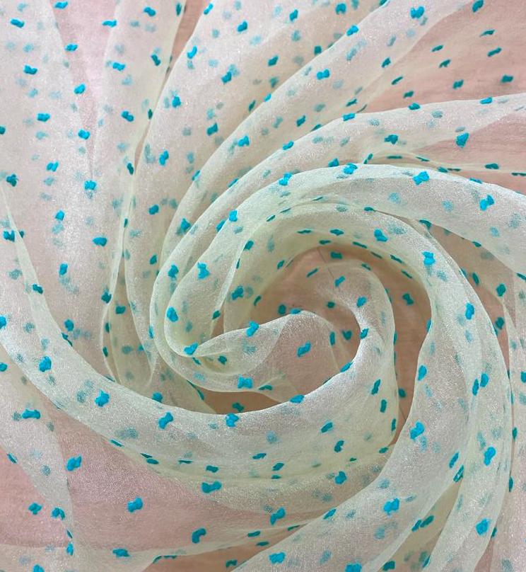 Madonna Organza Dyed Fabric (Two Tone)(Mint on Powder Yellow 8)