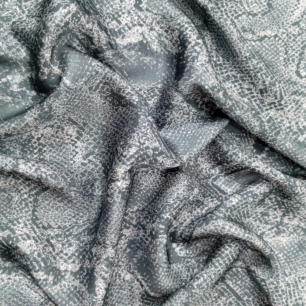 Black Snake Skin Print On Korean Satin SS22L KSPL50