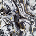 Black & White Marble Print On Korean Satin SS22A-KSPA08