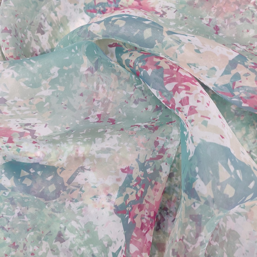 Brush Forest Art Print On Organza SS22A-ORPA73