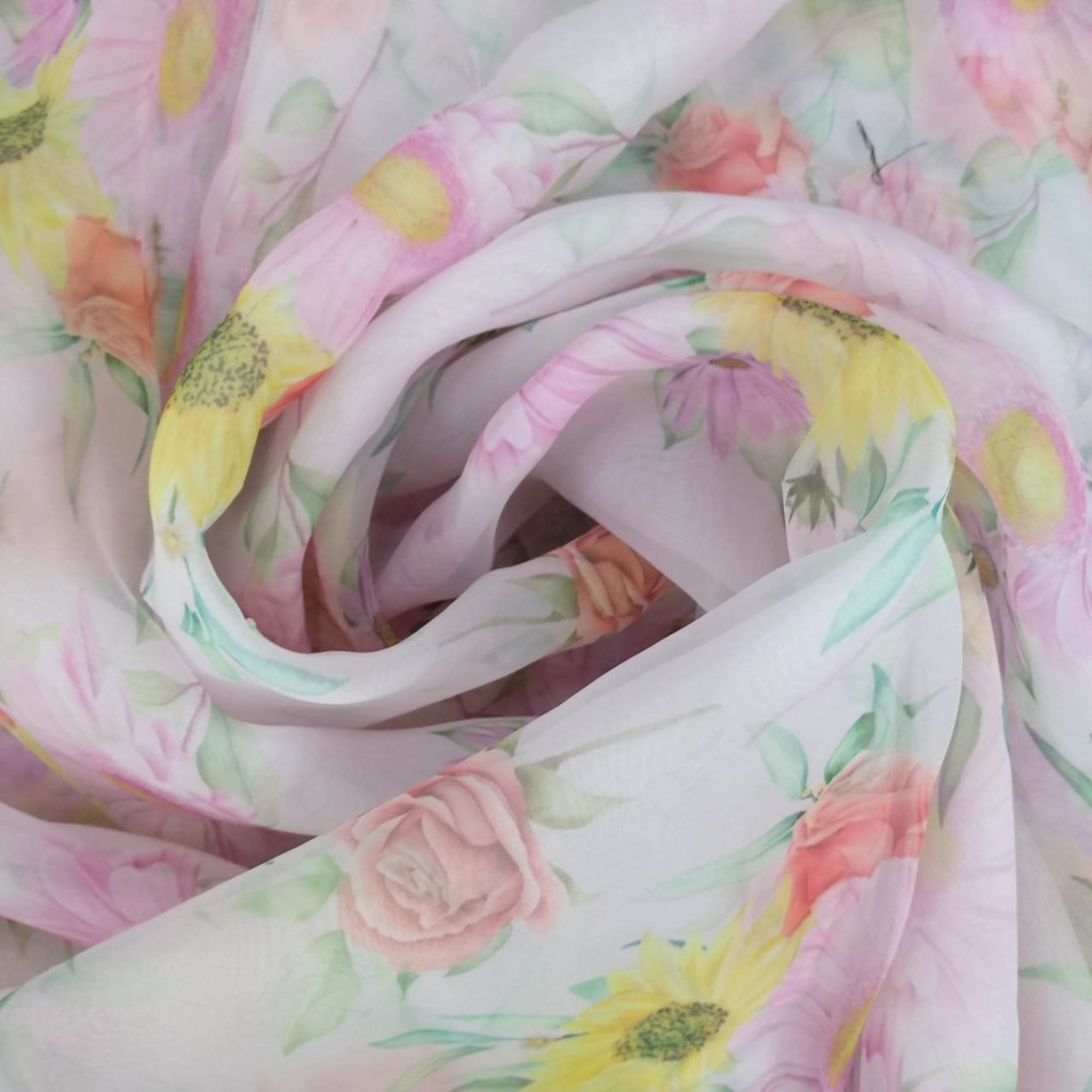 Flower Print On Organza SS22A-ORPA49