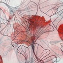 Bloosom Red Flowers Print On Organza SS22A-ORPA63