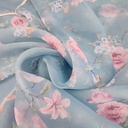 Bird Floral Print On Organza SS22A-ORPA66