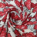 Red Flower Print On Royal Georgette (SS22L) RGPL40