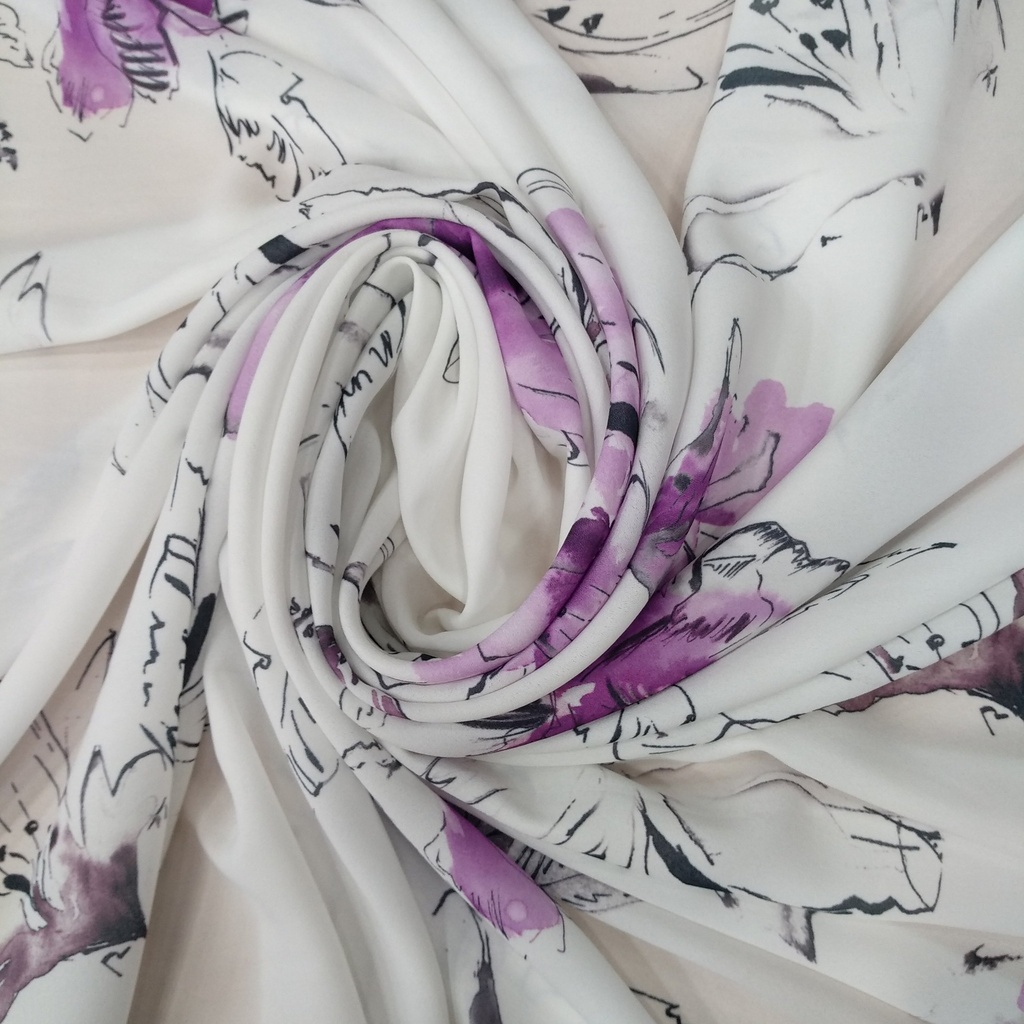 Voilet Lily Print On Royal Georgette (SS22A) RGPA70