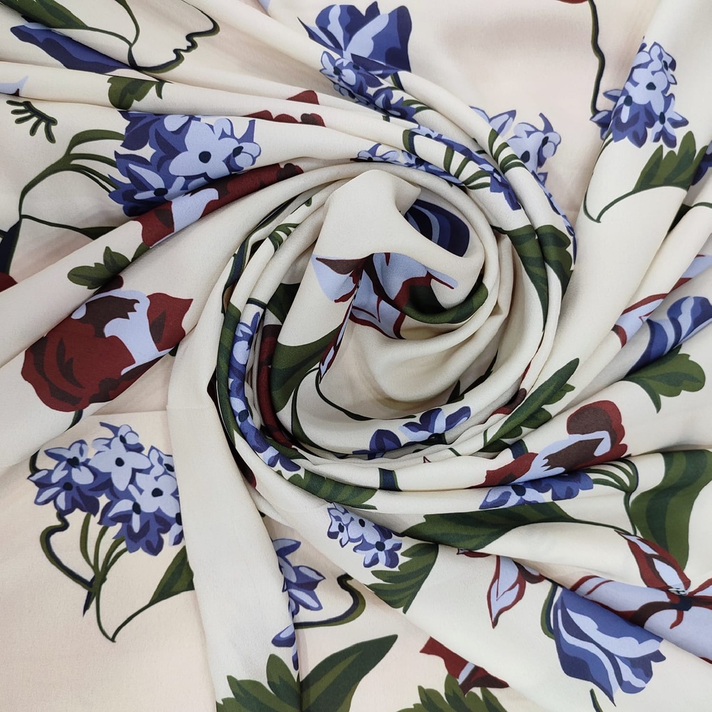 Red Floral Print On Royal Georgette (SS22A) RGPA29