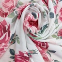 Pink Rose In White Base Print On Royal Georgette (SS22A) RGPA31