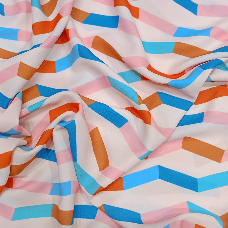 Irregular Zig Zak Print On Royal Georgette (SS22A) RGPA30