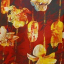Chrome Satin Flower Print Fabric SS22N-CSPB07