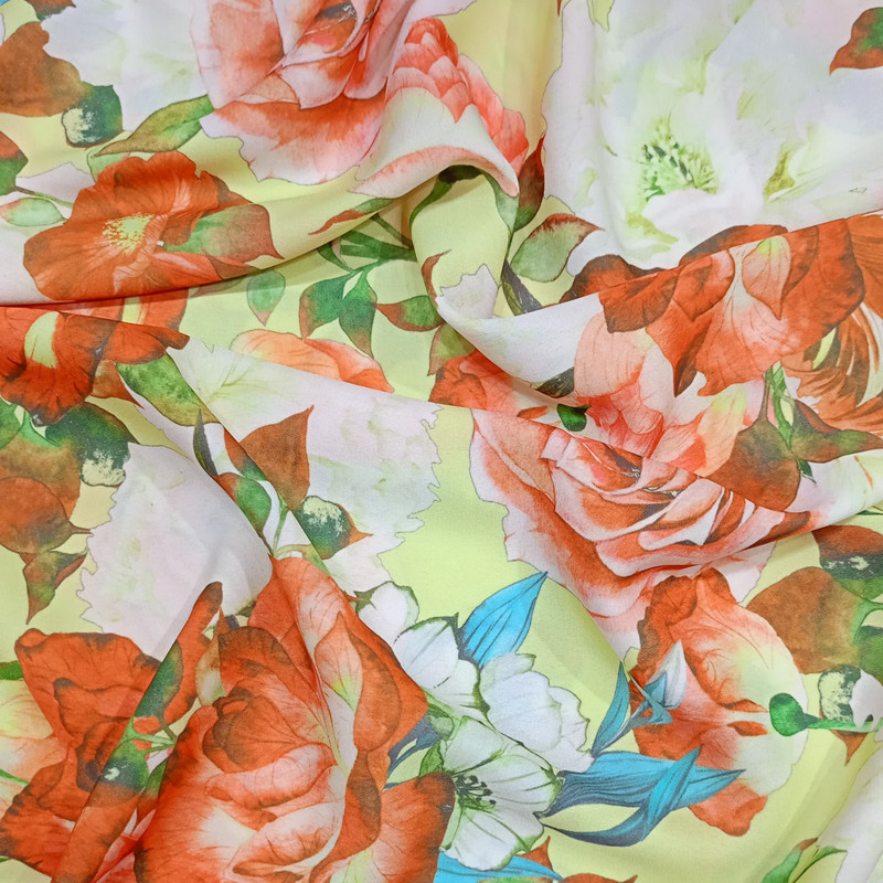 Red Rose Garden Print On Royal Georgette (SS22A) RGPA33