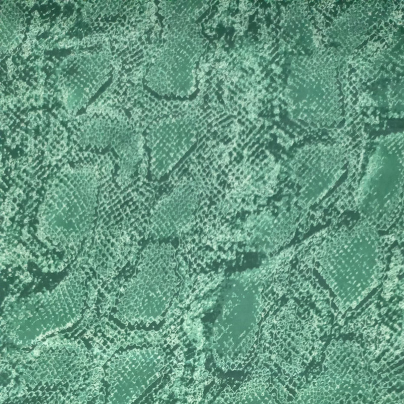 Green Snake Skin Print On Korean Satin SS22L KSPL51