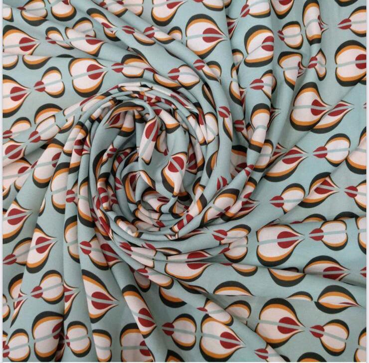 Peacock Feather Print On Royal Georgette (SS22L) RGPL01