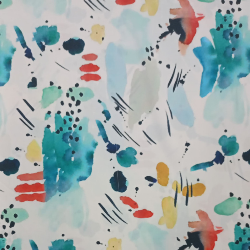 Holy RainBow Print On Korean Satin SS22L-KSPL02