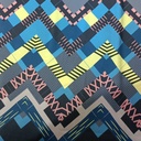 Multi Colour Chevron Print On Korean Satin SS22L-KSPL17