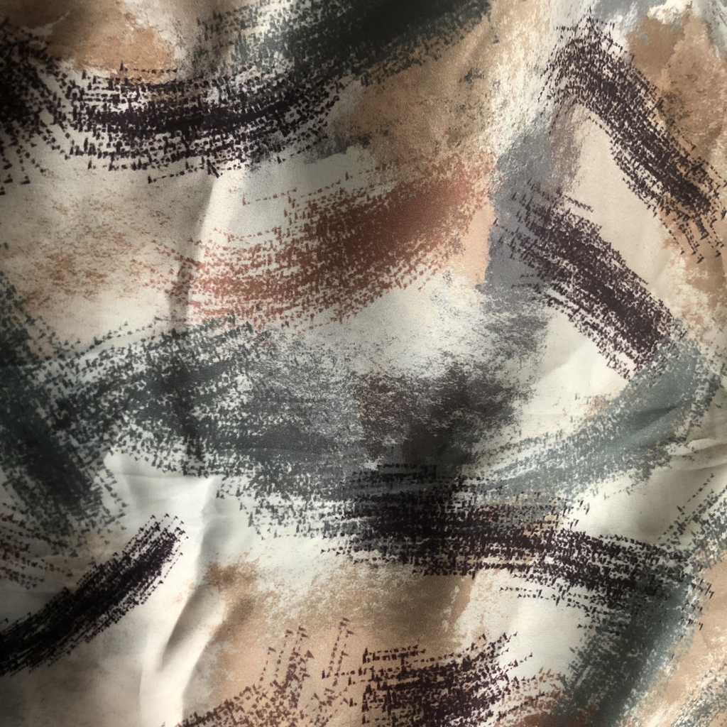 Brown Brush Art Print on Korean Satin SS22L KSPL20