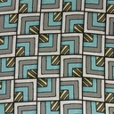 Geometrical Grey & Blue Box Print On Korean Satin SS22N KSPB23