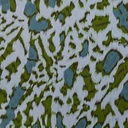 Green & White Leopard Print On Korean Satin SS2N-KSPB38