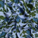 Green & White Leopard Print On Korean Satin SS2N-KSPB38