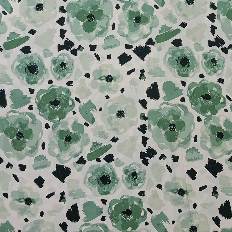 Vintage Floral Print On Korean Satin SS22N KSPB49