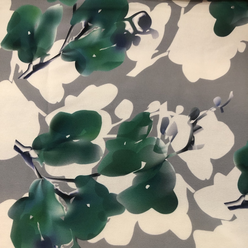 Green Lily Flower Print On Korean Print SS22N KSPB54