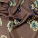 Brown Base Print On Korean Satin SS22N KSPB61