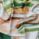 Brush Art Work Print On Korean Satin SS22N KSPB81