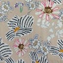 Brown Base Floral Print On Korean Satin SS22N-KSPB89