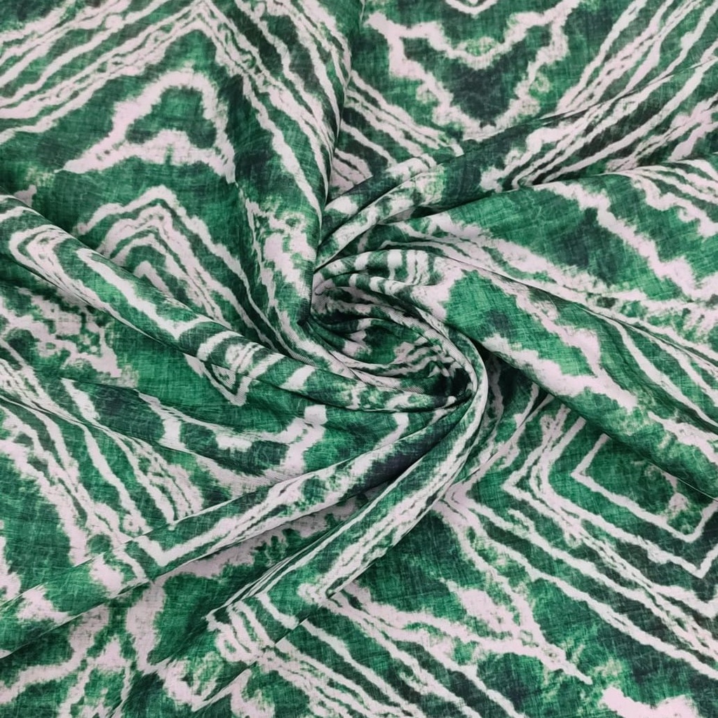 Green & White Marble Print On Twill Satin (D#70C#2) TSPS27