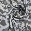 Grey & White Leopard Print On Twill Satin (D#89C#3) TSPS28