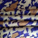Blue & Yellow Leopard Print On Twill Satin (D#89C#2) TSPS29
