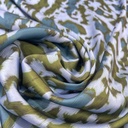 Green & White Leopard Print On Twill Satin (D#89C#1) TSPS30