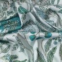 Sky Base Floral Print On Twill Satin (D#85C#2) TSPS34