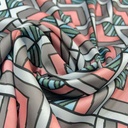 Red Geometrical Box Print On Twill Satin (D#91C#2) TSPS37