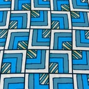 Blue Geometrical Box Print On Twill Satin (D#91C#3) TSPS38