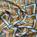 Brown Geometrical Box Print On Twill Satin (D#91C#4) TSPS39