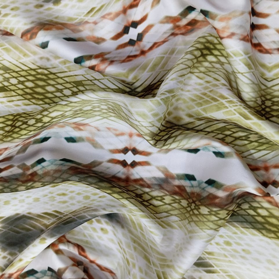 Brown Snake Skin Print On Twill Satin (PA03C#1) TSPS40