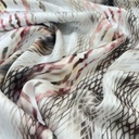 Red & White Colour Snake Skin Print On Twill Satin (PA03C#4) TSPS43