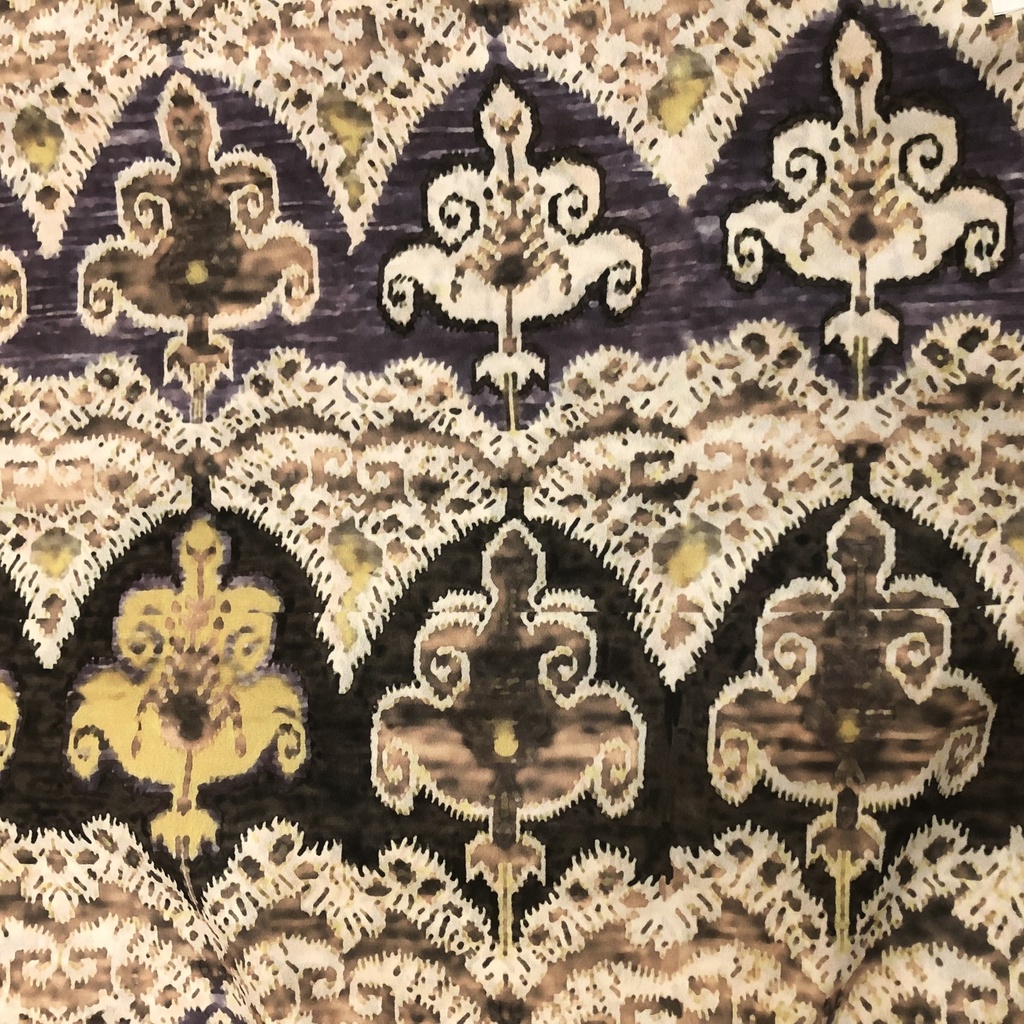 Blue Bohemian Print On Twill Satin (PA07C#2) TSPS45