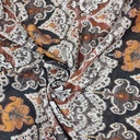 Black Bohemian Print On Twill Satin (PA07C#4) TSPS47