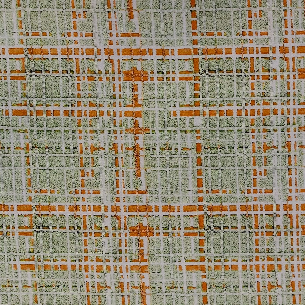 Green Check Print On Twill Satin (PA01C#1) TSPS51