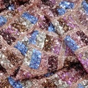 Embroidered Sequins(Checks,Colour- Cream)