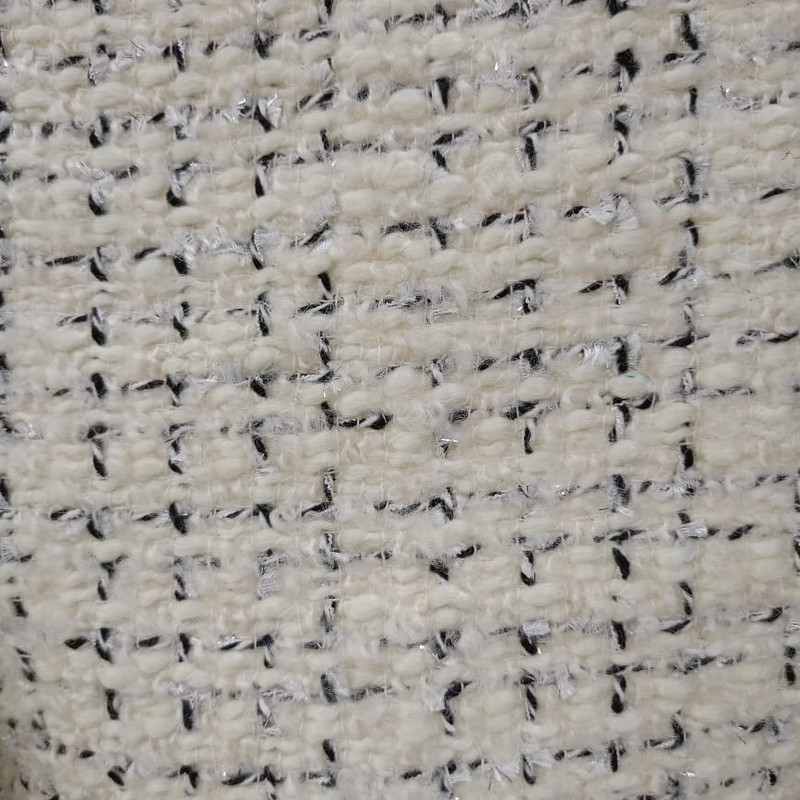 White & Black Boucle Tweed