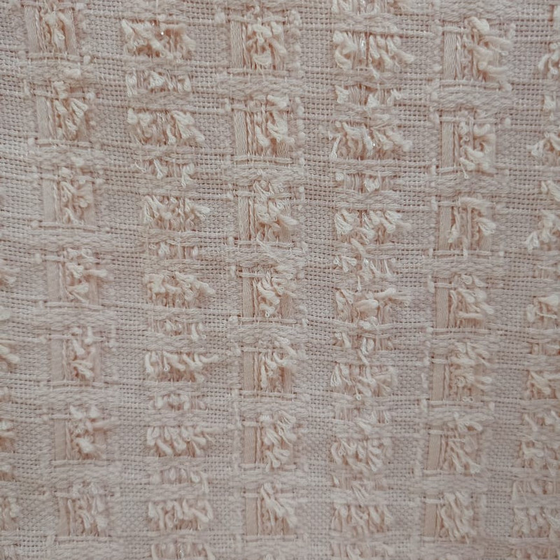 Peach Checks Boucle Tweed