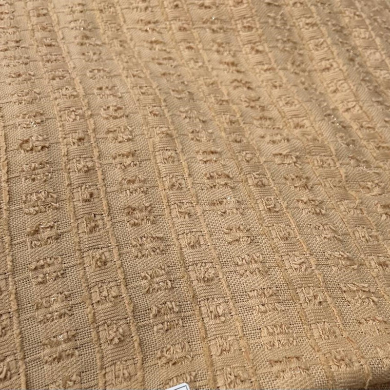 Tan Checks Boucle Tweed