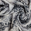 White Skin Black Spots Print On Banana Crepe Airflow S23-BCAS2